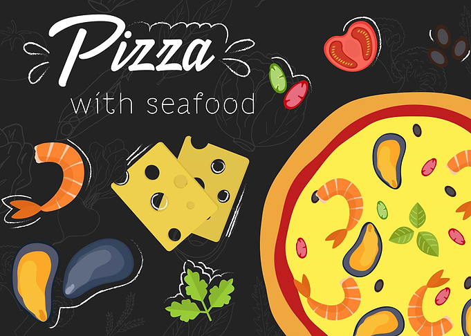 Pizza with seafood recipe
