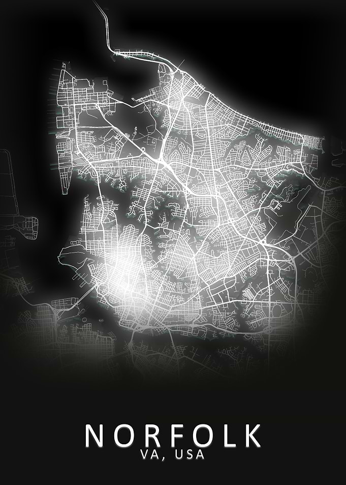 Norfolk VA USA City Map