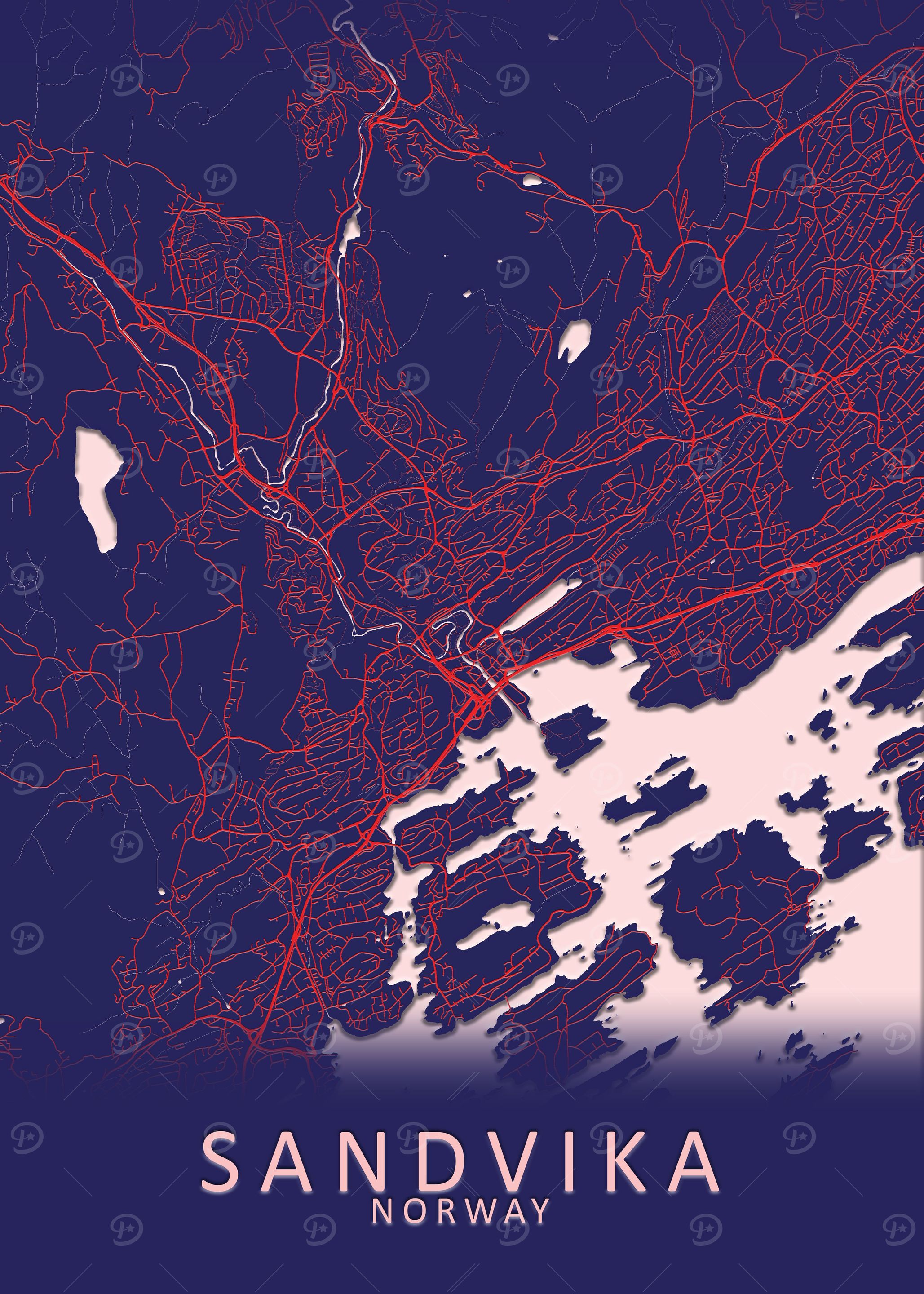 Sandvika Norway City Map