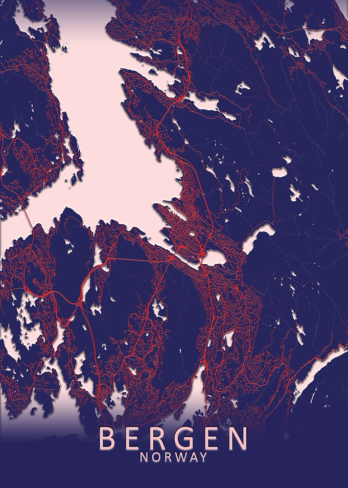Bergen Norway City Map