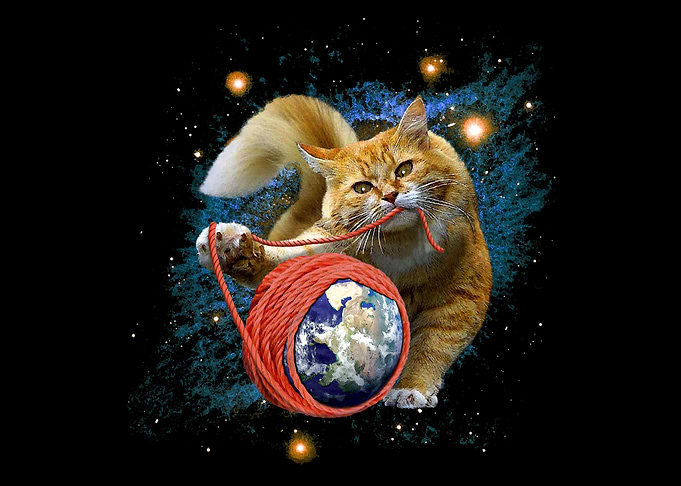 Kittys got the world in he
