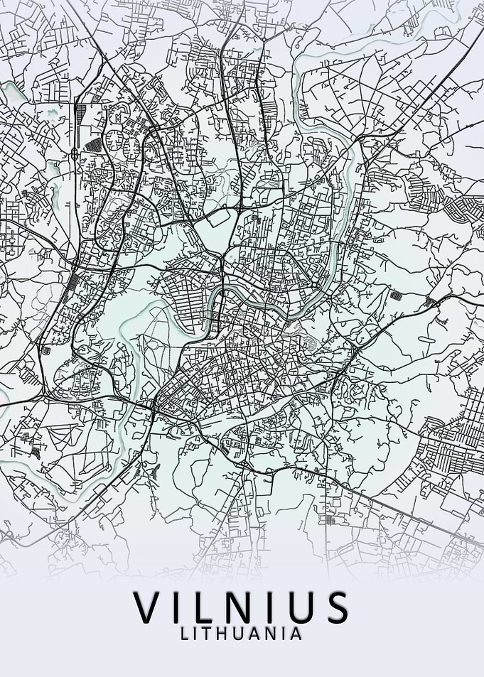 Vilnius Lithuania City Map