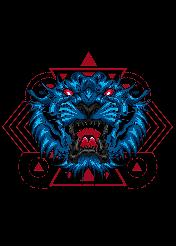 TIGER BLUE GEOMETRIC