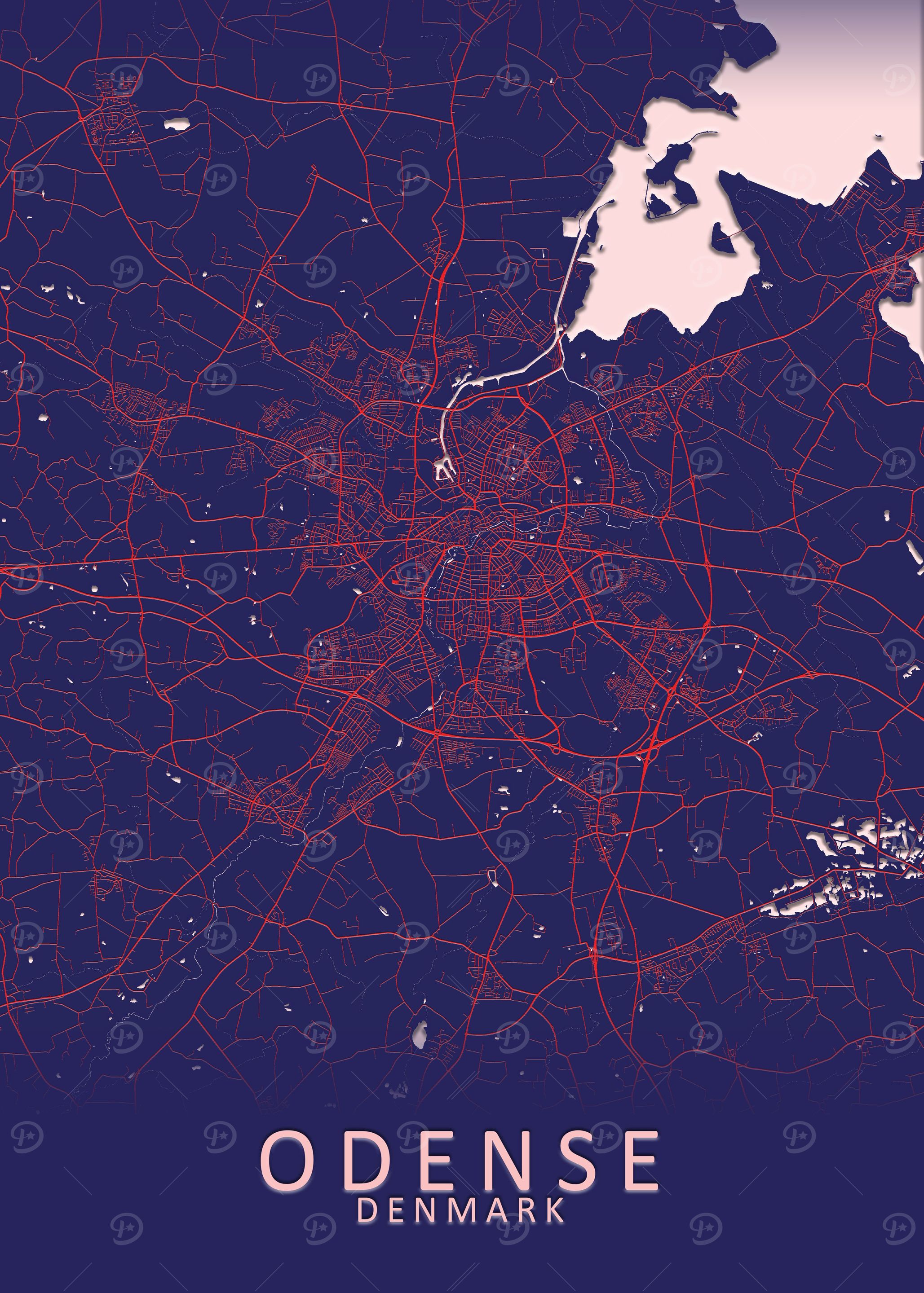 Odense Denmark City Map