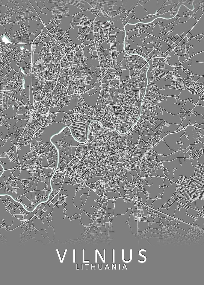 Vilnius Lithuania City Map