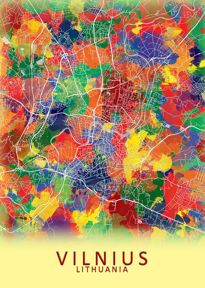 Vilnius Lithuania City Map