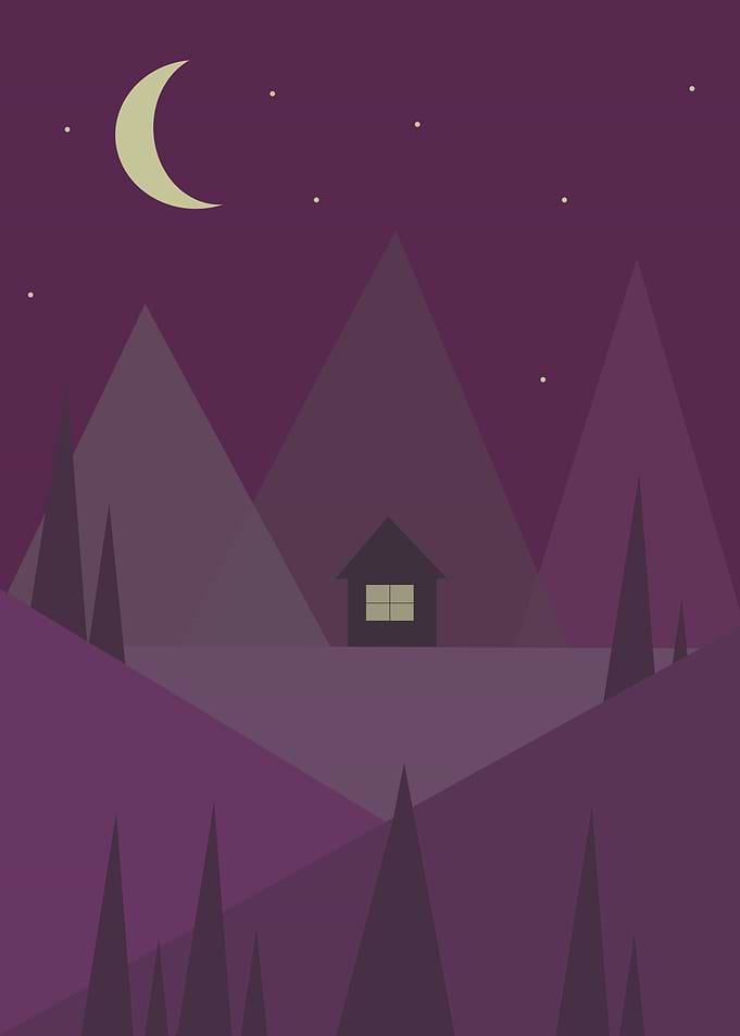 Night in the mountain
