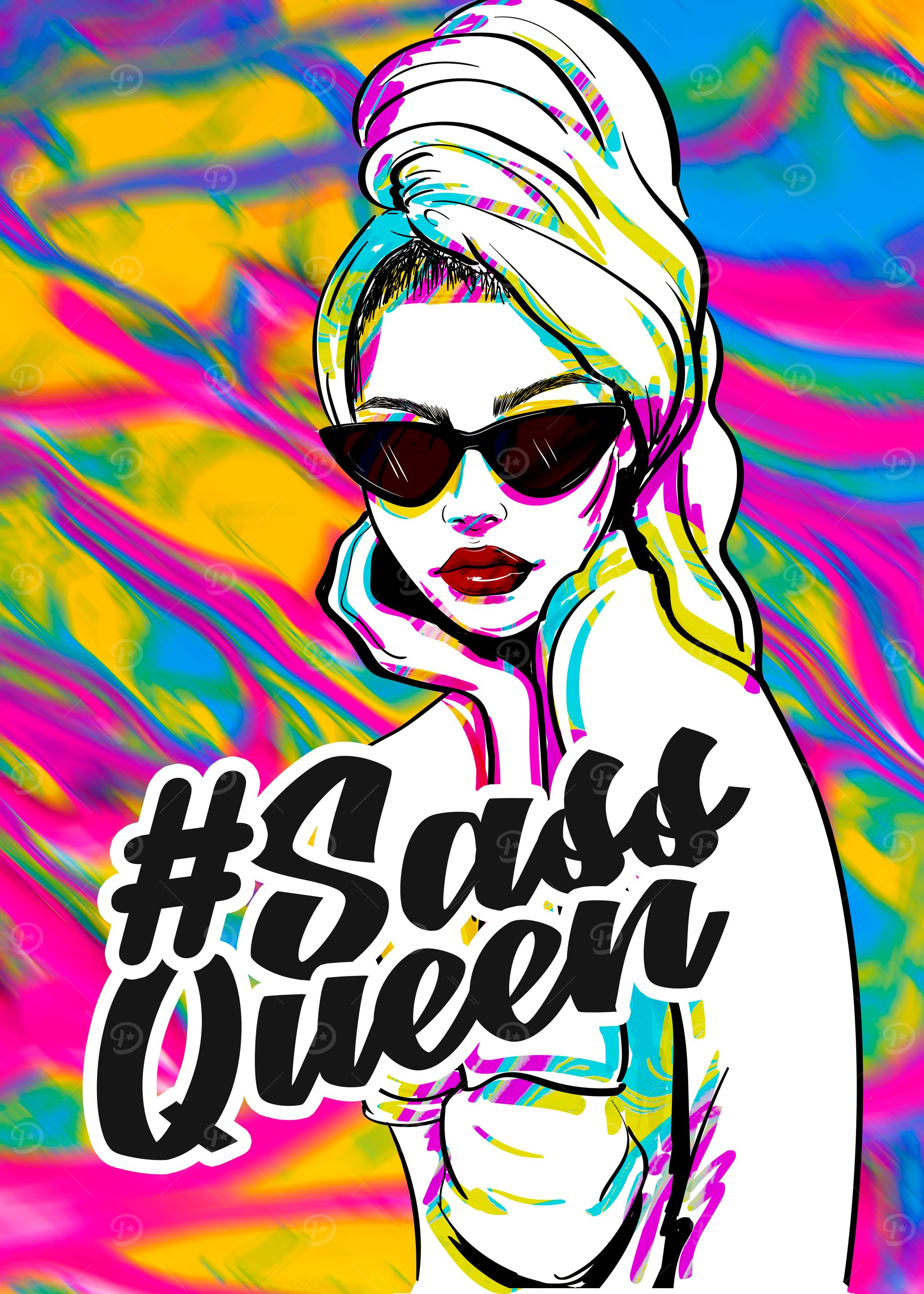 Colored fashion sass queen