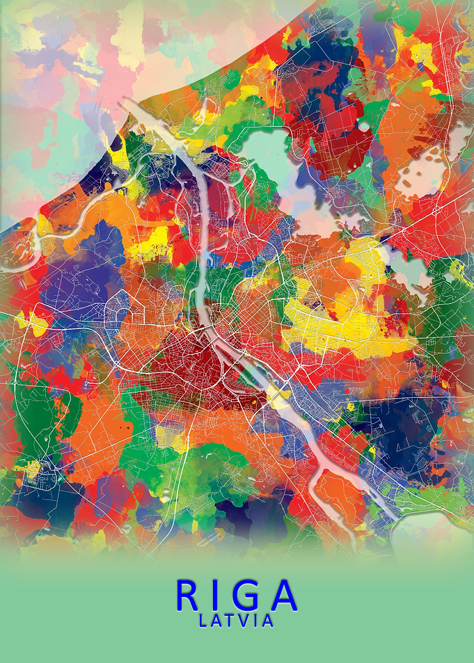 Riga Latvia City Map