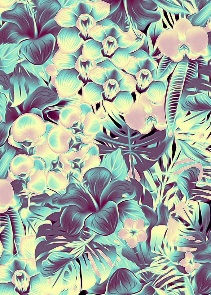 Tropical Leaves at Night
