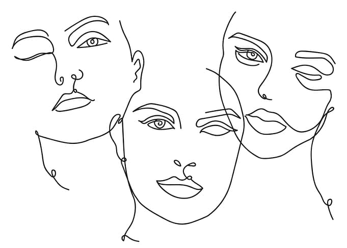 Three Sins Abstract Faces