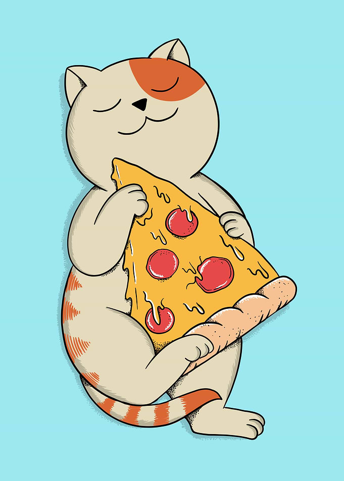 Cat and Pizza
