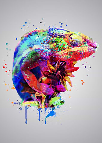 Panther Chameleon Painting