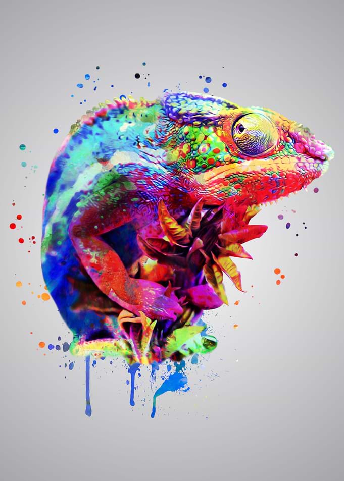 Panther Chameleon Painting