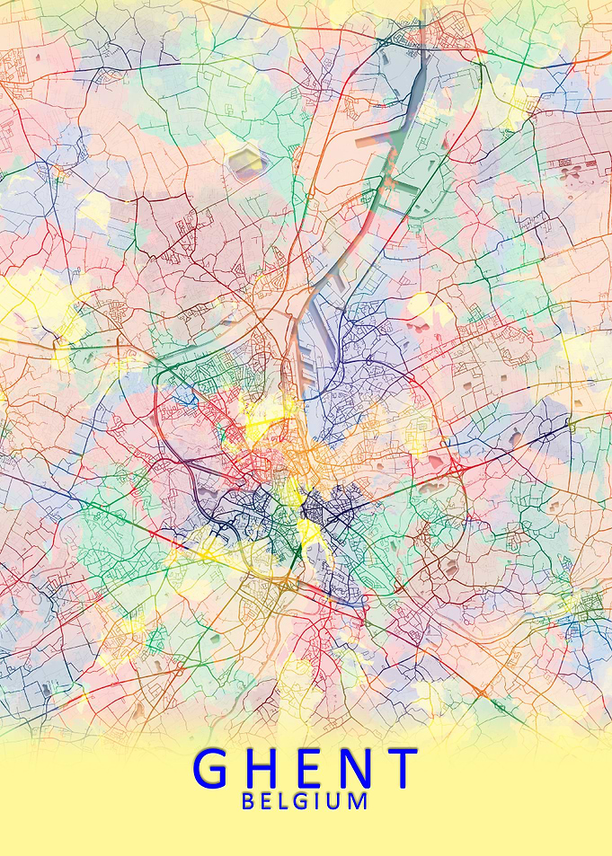 Ghent Belgium City Map
