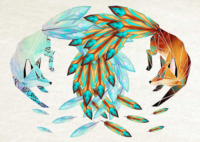 two foxes