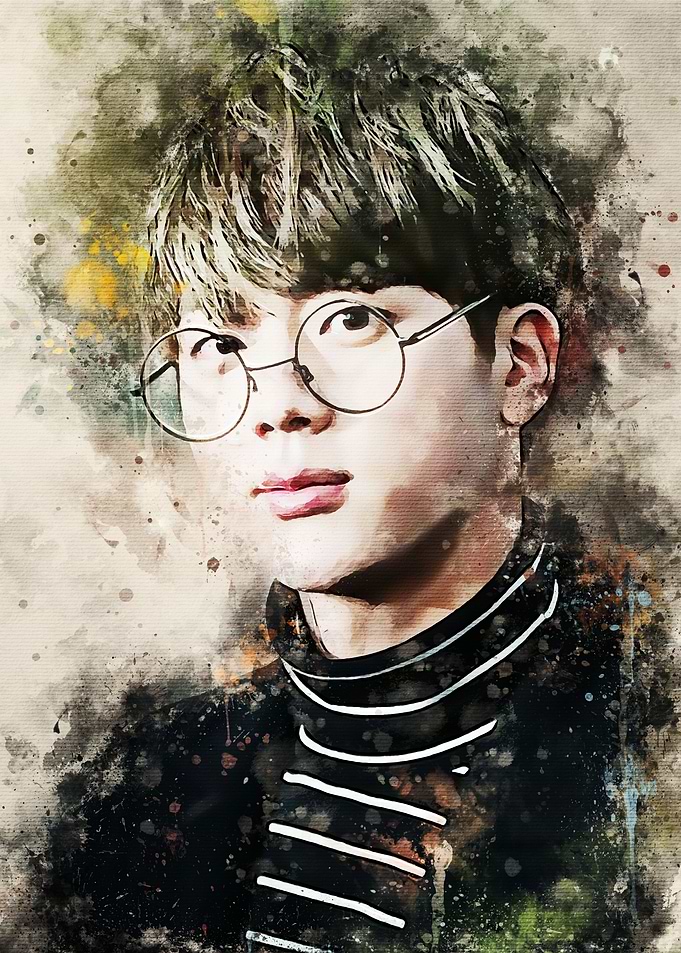 Jin BTS Splatter watercolo