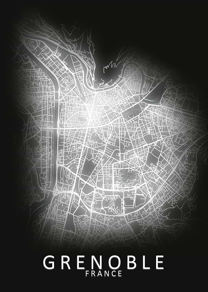 Grenoble France City Map