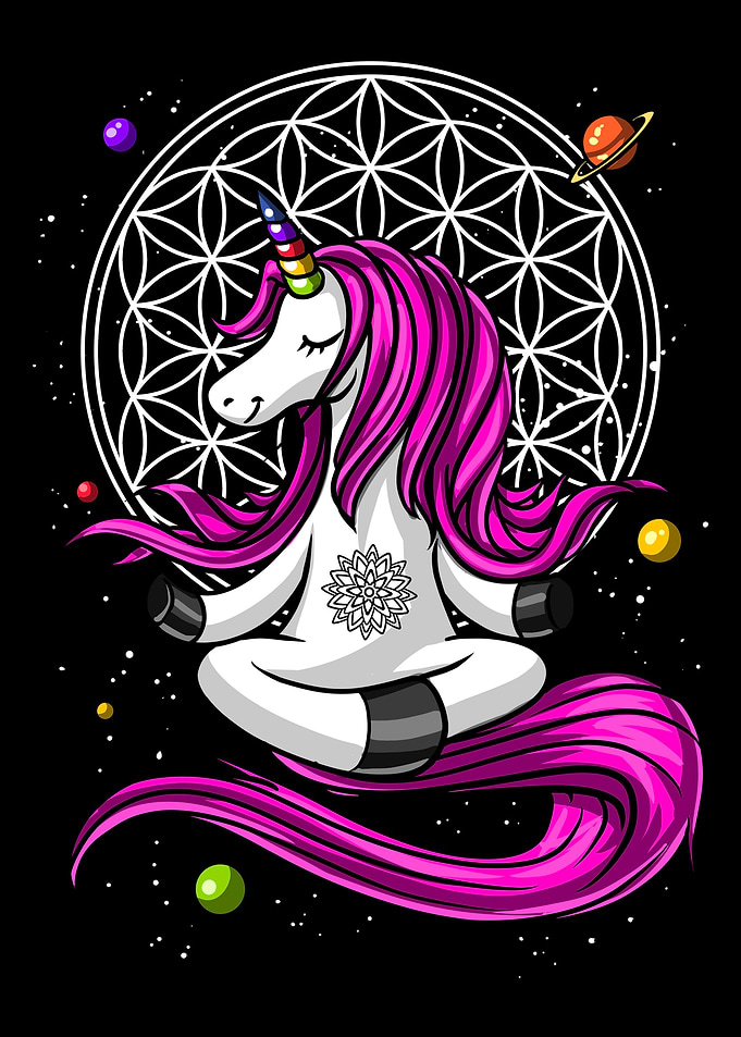 Space Unicorn Yoga Buddha