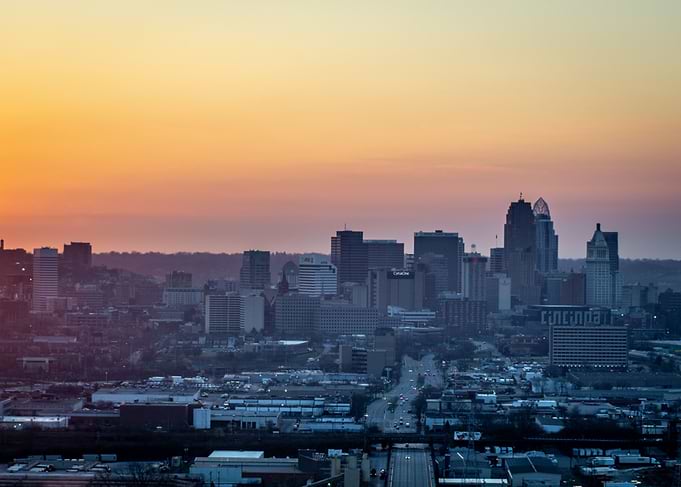 The Cincinnati skyline at