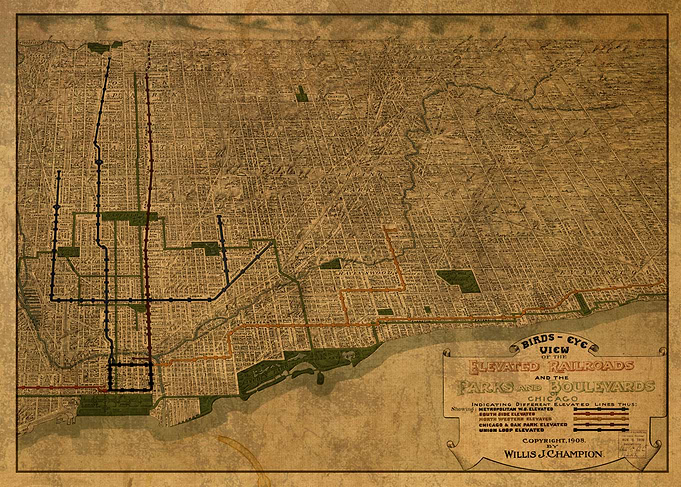 Chicago City Map 1907