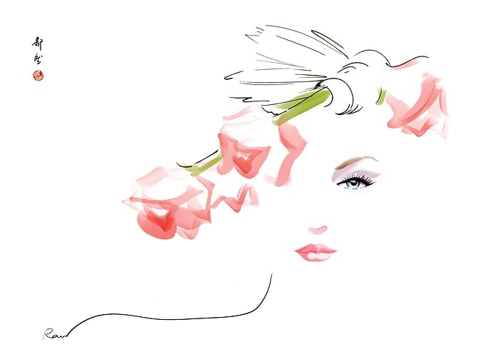 Woman in rose