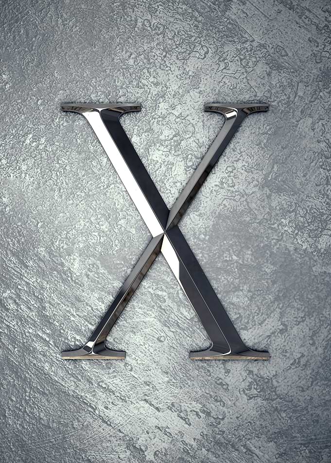 Letter Roman Numbers X 10