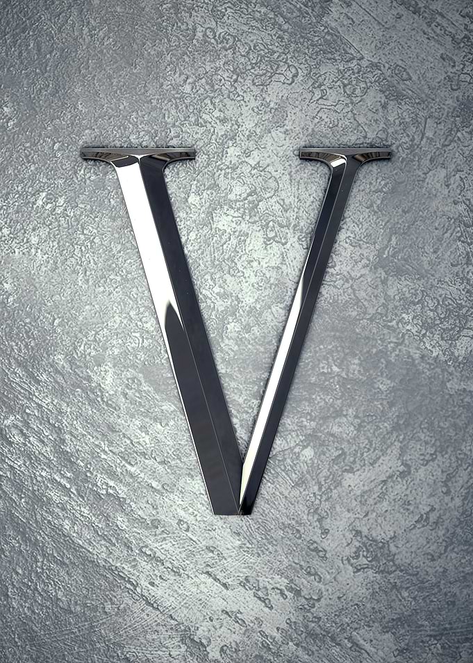 Letter Roman Numbers V 5