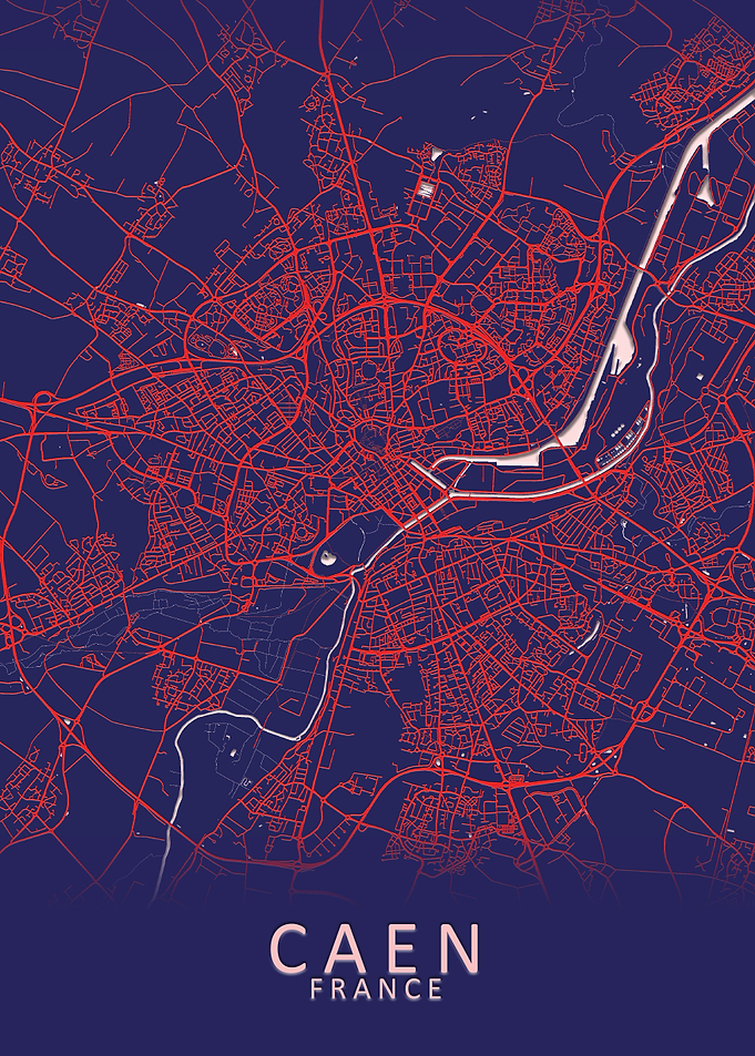 Caen France City Map