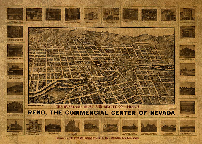 Reno Nevada City Map 1907