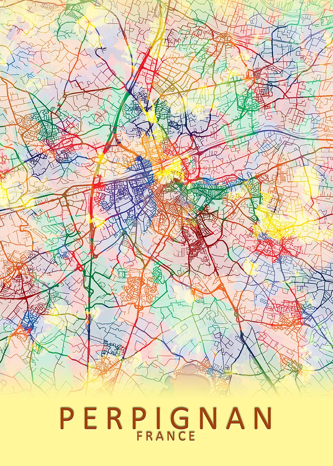 Perpignan France City Map