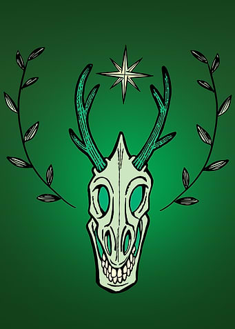 head of a smiling deer
