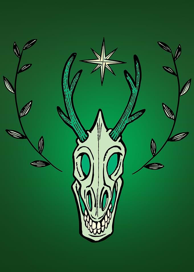 head of a smiling deer