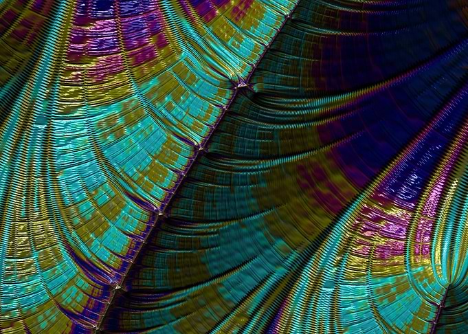Turquoise and Gold Fractal