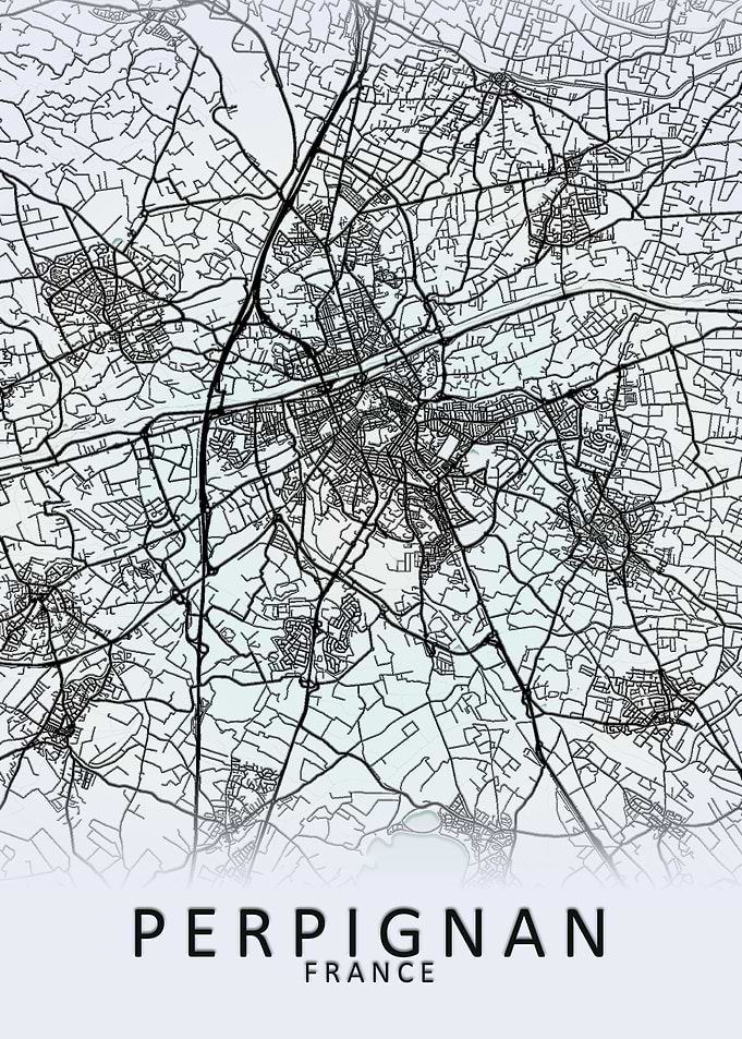 Perpignan France City Map