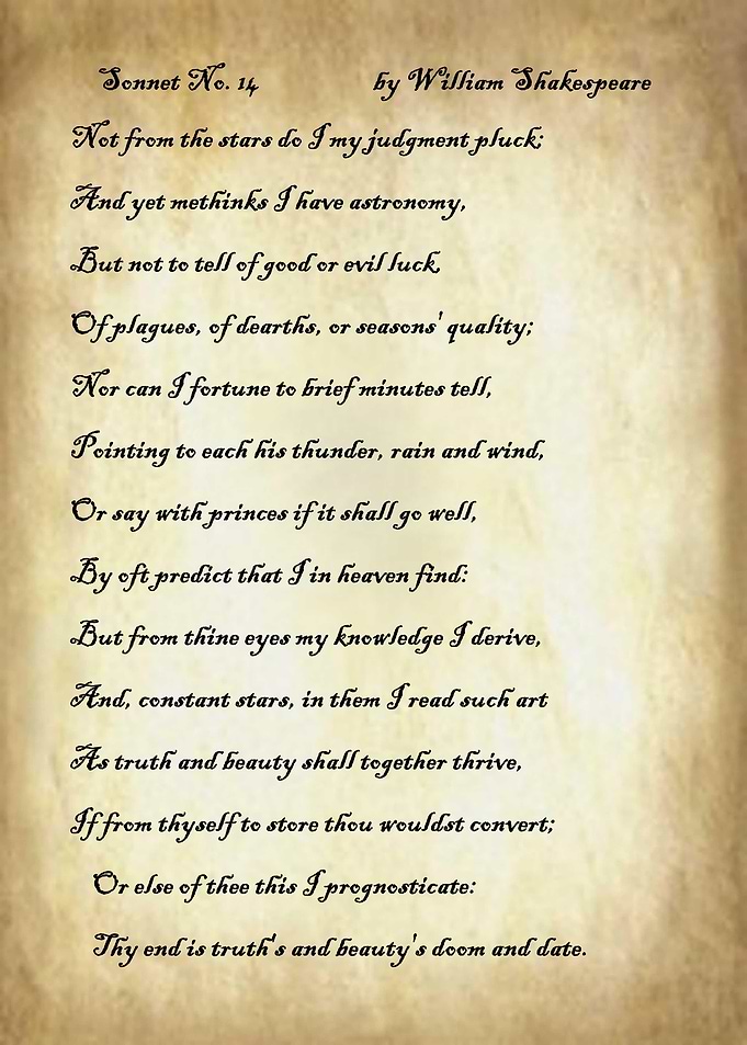 Sonnet 14 by Shakespeare
