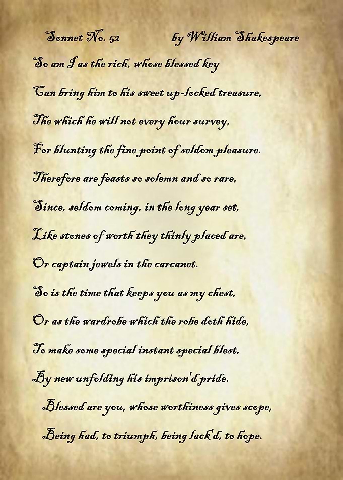 Sonnet 52 by Shakespeare