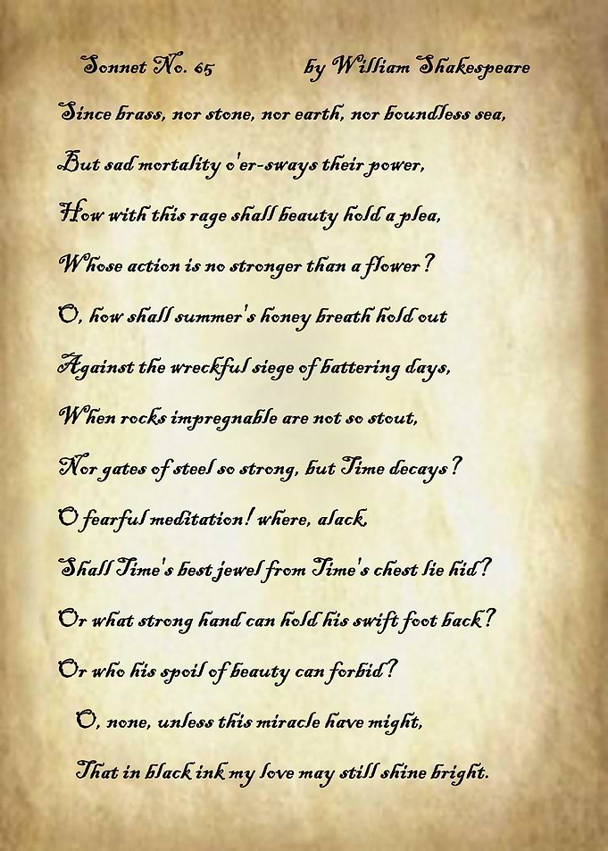 Sonnet 65 by Shakespeare