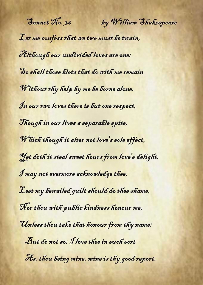 Sonnet 36 by Shakespeare