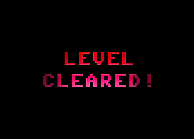 Videogame level cleared