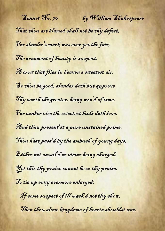 Sonnet 70 by Shakespeare