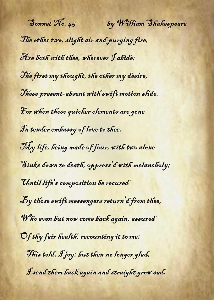 Sonnet 45 by Shakespeare