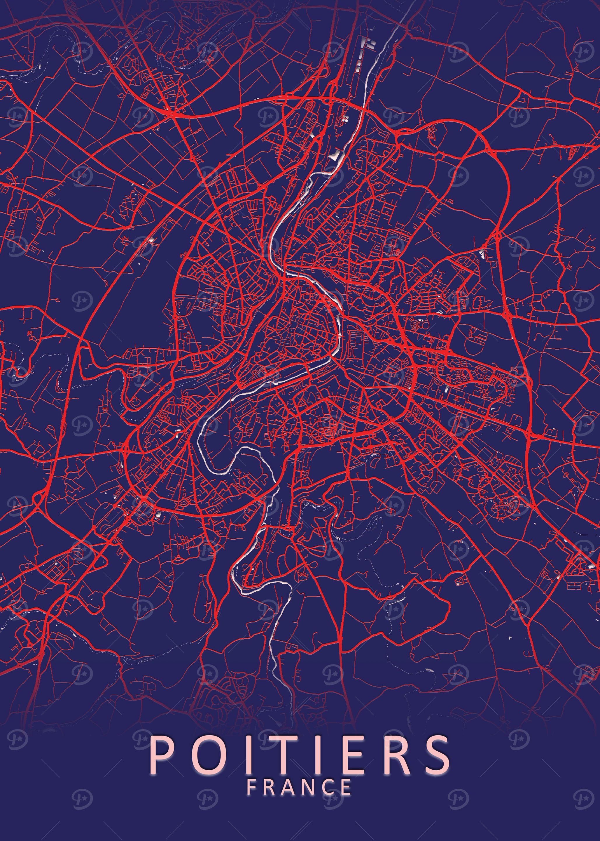 Poitiers France City Map
