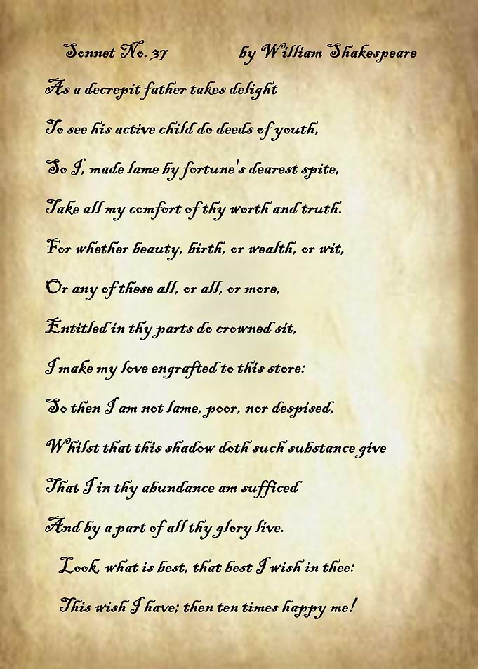 Sonnet 37 by Shakespeare