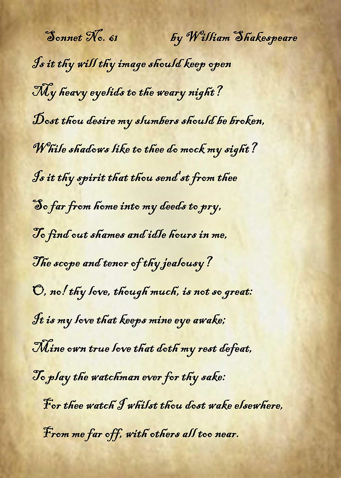 Sonnet 61 by Shakespeare