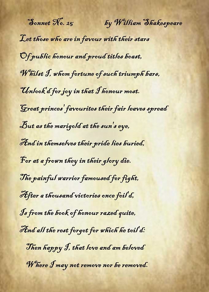 Sonnet 25 by Shakespeare