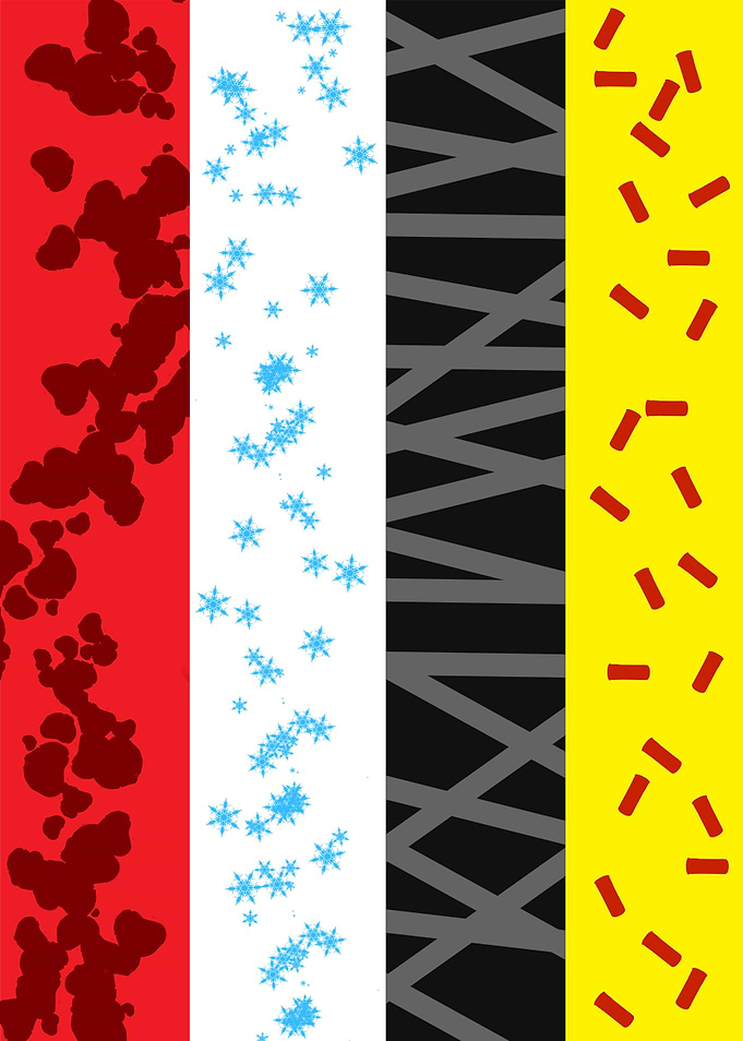 Red White Black Yellow