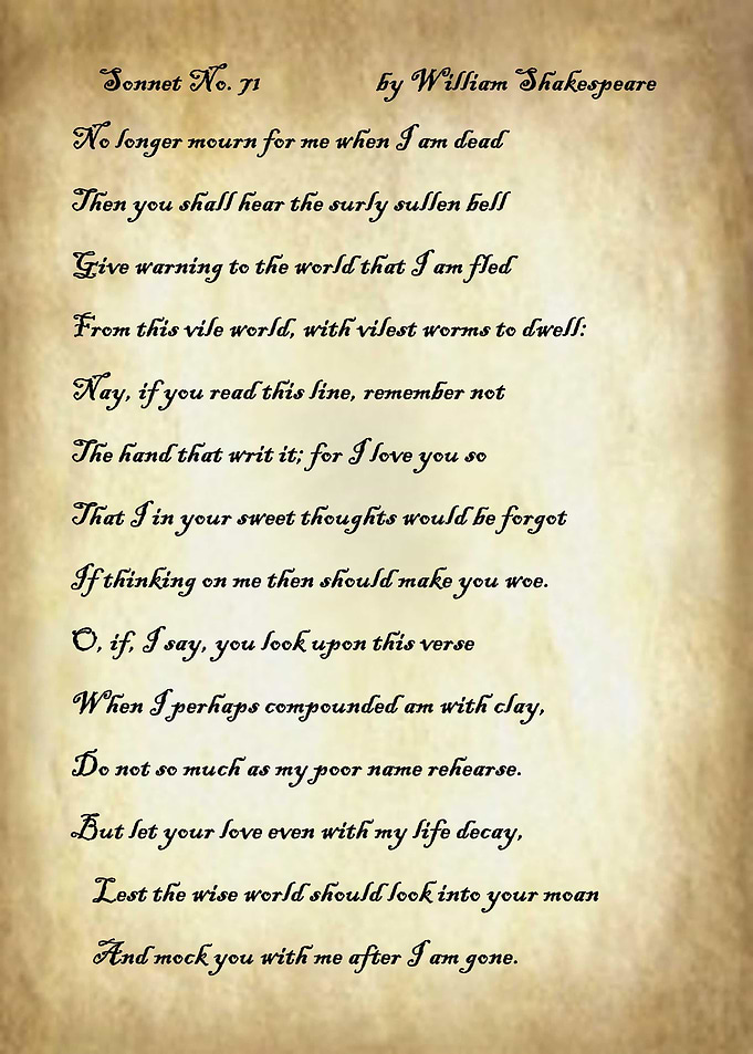 Sonnet 71 by Shakespeare