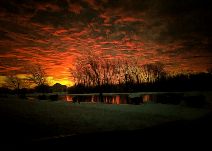 Suburbia At Sunset