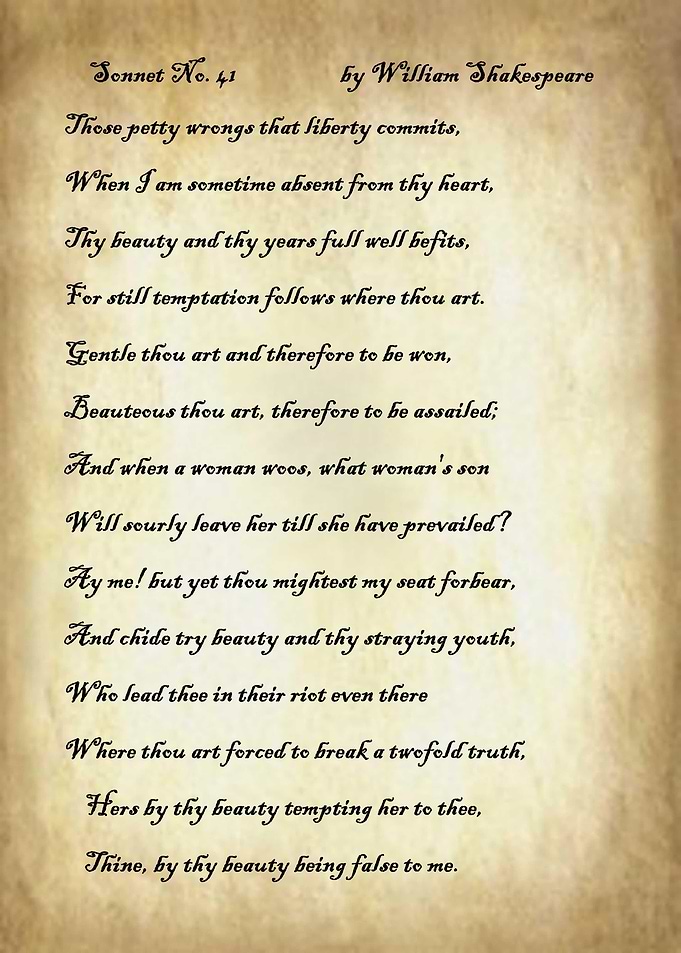 Sonnet 41 by Shakespeare